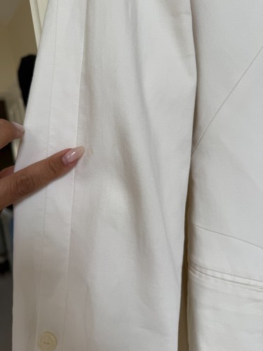 Country Road Cotton Cinched Double Breasted Blazer White Size 6 - Picture 9 of 10