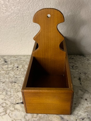 Wooden Divided Tote/Organizer VTG Carved Floral Details - Picture 2 of 6