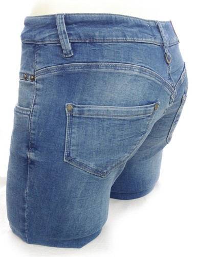 FREEMAN T PORTER bermuda short long jeans bleu femme Belixa stretch 00025752 - Imagen 6 de 12