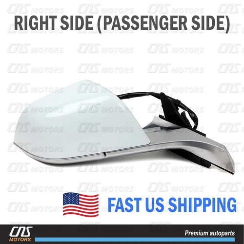 Right Passenger Side Mirror For 2019-2020 Tesla Model 3 White Chrome Color