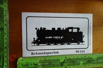 Alter Aufkleber Deutsche Bahn DEWAG DDR SCHMALSPURLOK 99 322