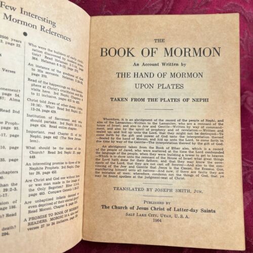 1964 Vintage Book: The Book of Mormon by Joseph Smith, Church of Jesus Christ - Picture 3 of 12