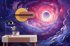 3D Space Planet Galaxy Self-adhesive Removeable Wallpaper Wall Mural
