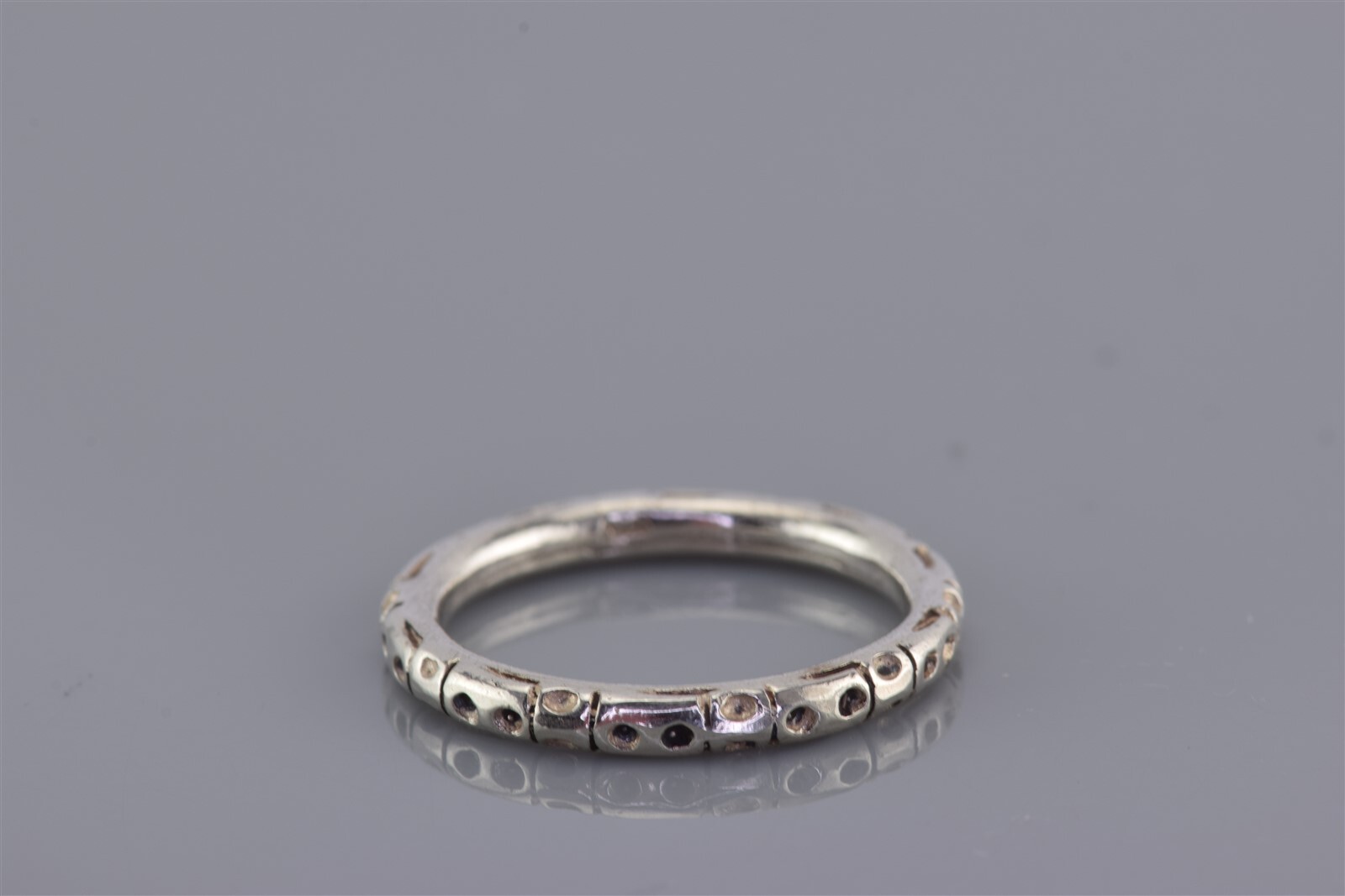 Sterling Silver Stackable Rounded Offset Dimples … - image 6