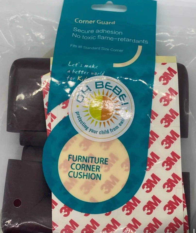 8 Piezas Cojín Esquinero Protector Forma Bebé Niño Seguridad Borde Gard Marrón Foto 2 de 4