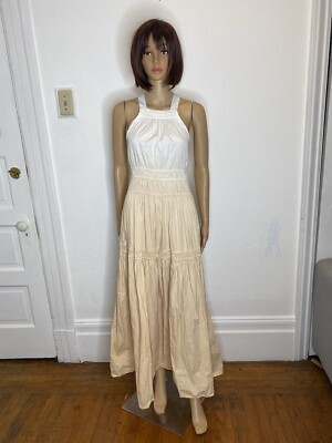 Magali Pascal Kirana Maxi Dress Size MP 8-10P Sunset Peach Ombre Organic  Cotton | eBay