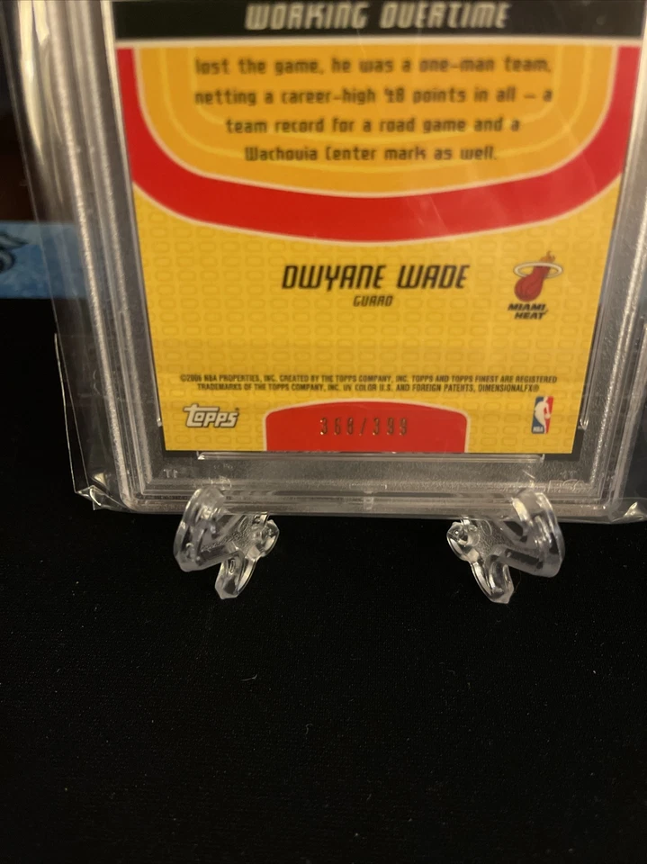2005 Topps Finest Boxloader Dwayne Wade Moments Gold /399 PSA 10 Gem Mint Pop 3 - Image 3 of 3