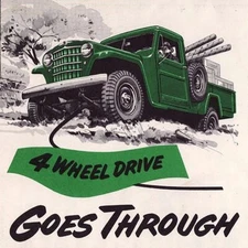 Vintage Four Wheel Drive Willys Truck Ad Reproduction Metal Sign FREE SHIPPING