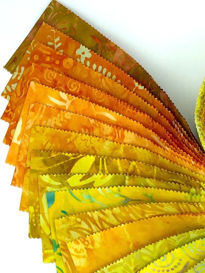 Java Batiks Yellow Gold Batik Jelly Roll 40 2.5 Inch Fabric Java Batiks Yellow Gold Batik Jelly Roll 40 2.5 Inch Fabric
