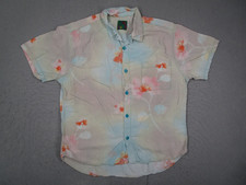 Jams World Shirt Mens Large Blue Floral Hawaiian Aloha Rayon Made Hawaii