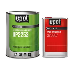 U-pol 2k 1 Gallon Gray High-build Urethane Primer 2251 2303 Fast Hardener Kit
