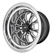 JEGS SSR Spike Wheel [Size: 15" x 10"] Polished Lip with Black Milled Spokes