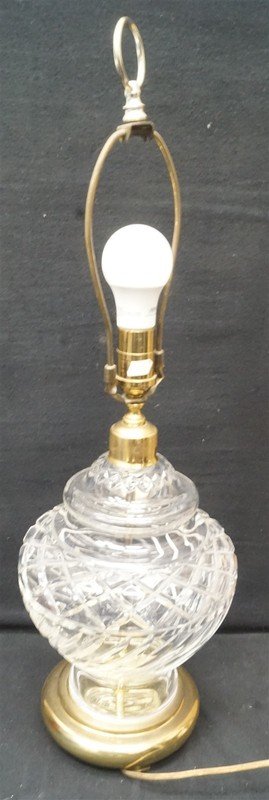WATERFORD Crystal Ginger Jar Lamp 27" IRELAND WORKING