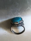 natural turquoise 925 Sterling silver men ring middle eastern 20 grams