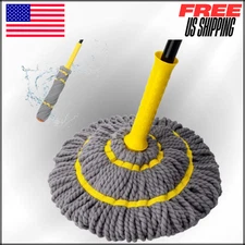 Self Wringing Twist Mop with 57" Handle for Floor Cleaning, Heavy Duty, Gray