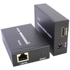 HDMI Extender up to 200ft Over Cat5 Cat6 Ethernet Network LAN Cable 60m 1080P