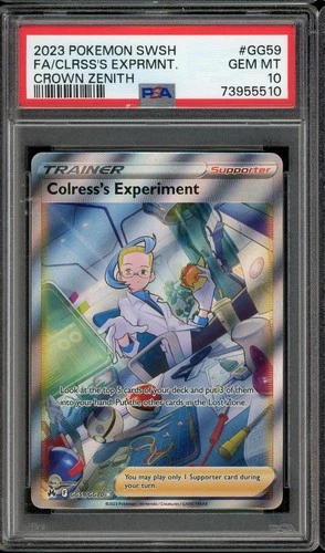 2023 POKEMON SWSH #GG59 FULL ART COLRESS'S EXPERIMENT GEM MT PSA 10 CROWN ZENITH