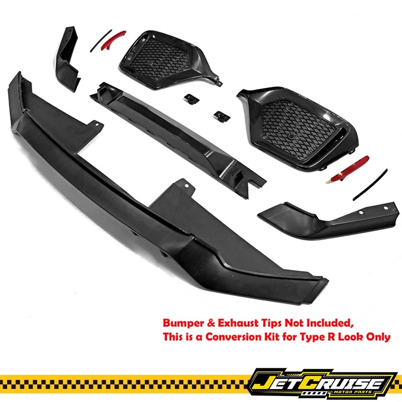 Fits 17-21 Honda Civic Hatchback Rear Bumper Garnish Convert to Type R Look - PP - Imagem 4 de 4