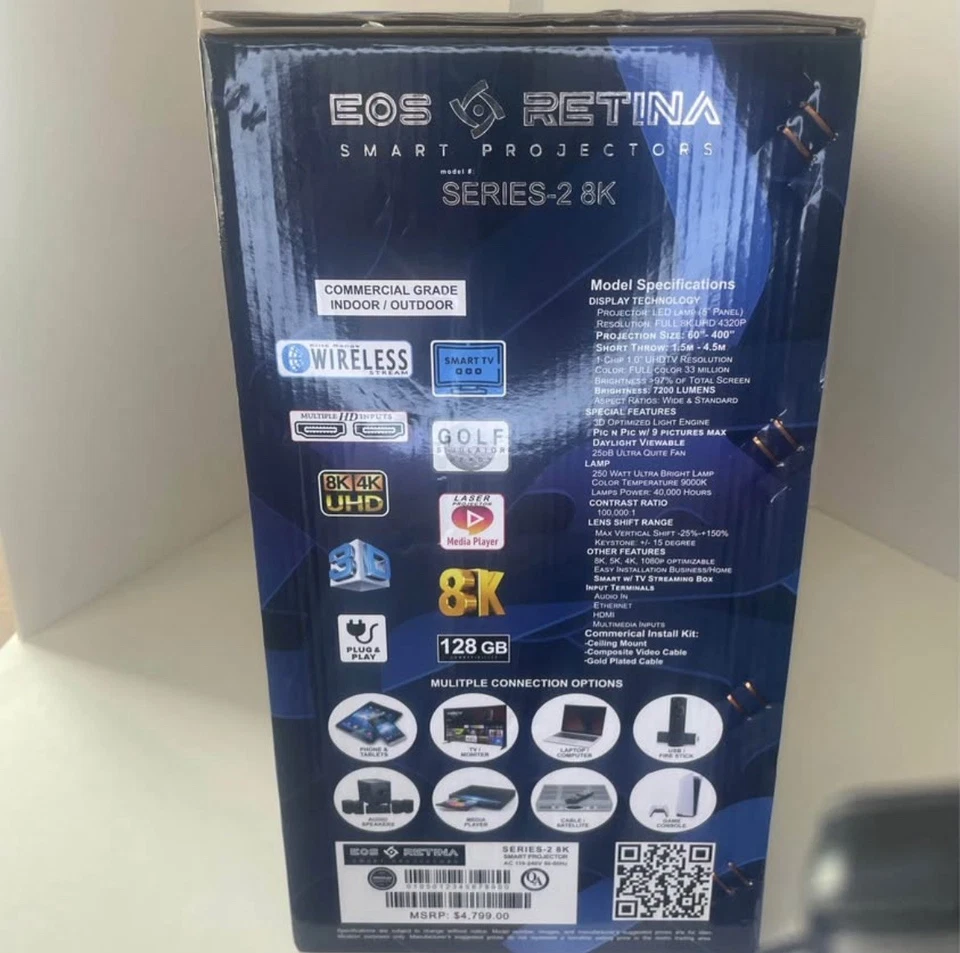 Proyectores inteligentes Eos retina Serie-2 8k y simulador de golf ¡Proyector nuevo! Foto 4 de 4