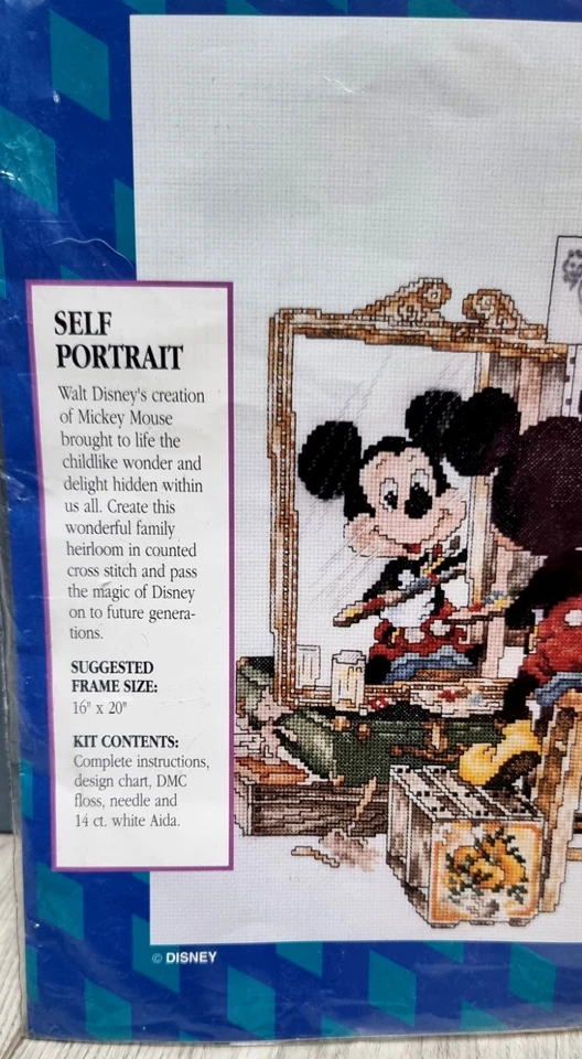Disney "Mickey Mouse Self Portrait" Counted Cross Stitch Kit Sealed - Image 2 of 3
