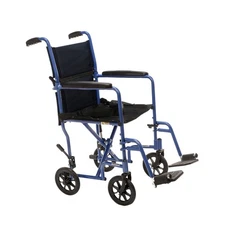 Equate Steel Folding Transport Wheelchair with 19" Seat, Black, 300 lb Weight Ca