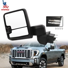 Driver Left Side For 19-24 Chevy Silverado/Sierra 2500HD 3500HD Tow Mirror Black