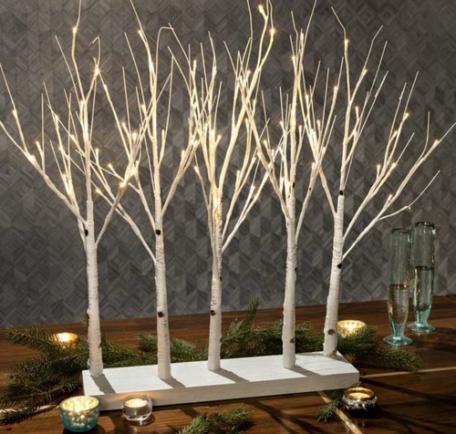 Olive And Cocoa Snowdrift Lit Trees - Picture 3 of 5