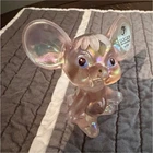 Fenton Pink Iridescent Carnival Glass Mouse Figurine Hand Painted 5540 TY