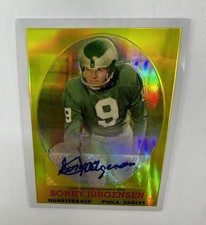 2012 Topps Chrome #90 Sonny Jurgenson Refractor Autograph 1958 Throwback Eagles