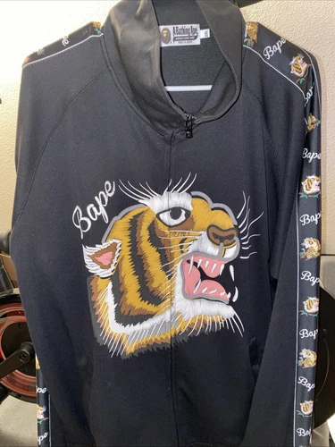 A BATHING APE (BAPE) Giacca da pista A Bathing Ape Tiger Jersey 2XL ESCLUSIVA Giappone nuova senza etichette