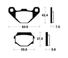 42909 - compatible with TGB BLADE 325 LE 2X4 325 2007-2015 BRAKE PADS SYNTE
