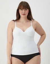 Maidenform Firm Control Tummy Shaping Wireless Foam Cami, White, MEDIUM