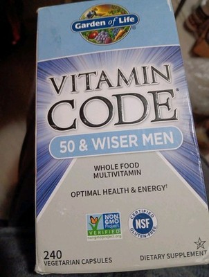Garden of Life Vitamin Code 50 & Wiser Men Multivitamin Supplement - 240...