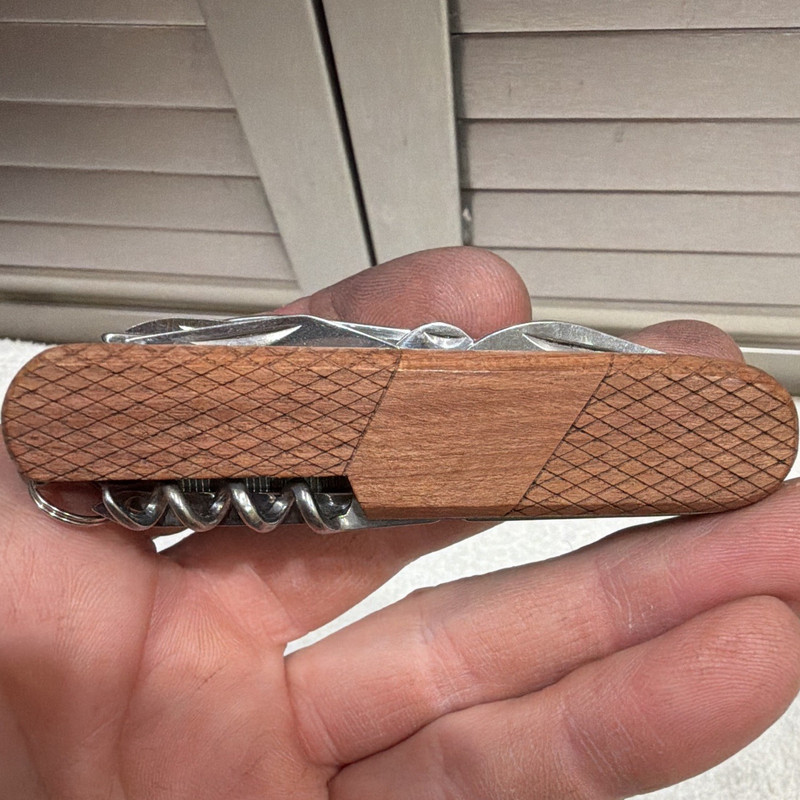 Winchester 11-in-1 Stainless Multi-Tool Pocket Knife Wood Handle Saw Scissors