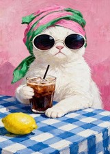 Funny Cat Diamond Art Kit for Adults 12 x 16 Inch