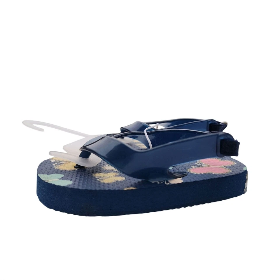 Toys“R”Us Toddler Butterfly Flip Flops Navy Jelly Strap Size 3/4 New - Image 3 of 4