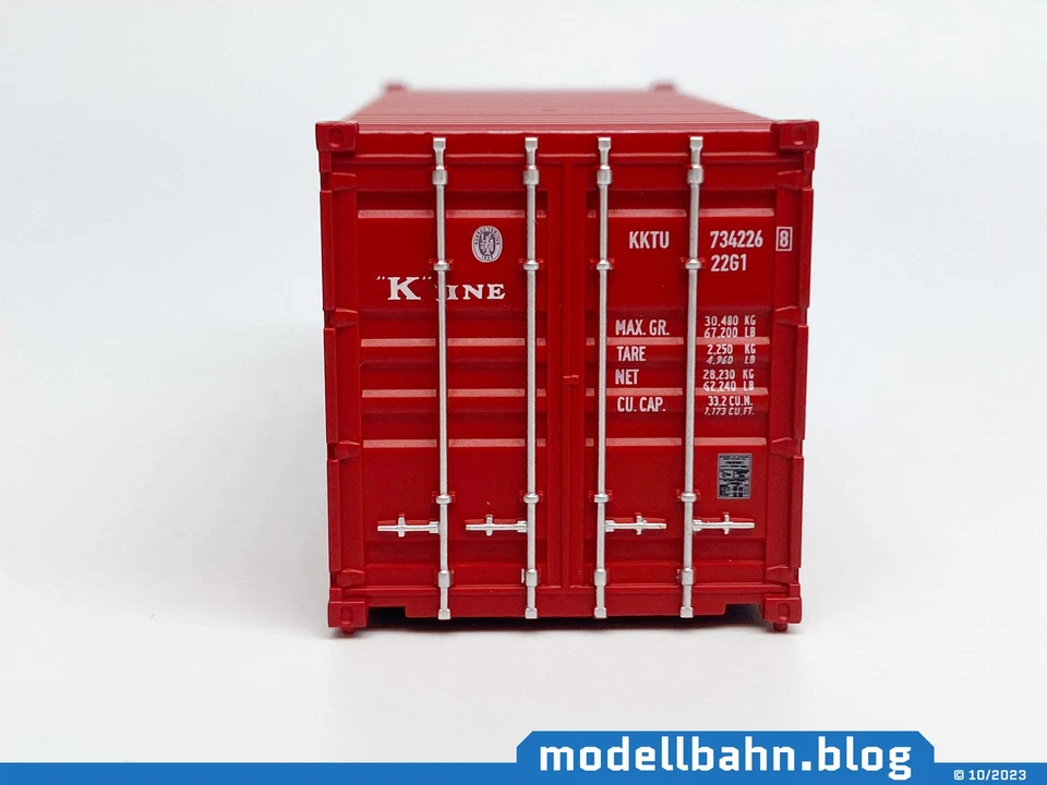 Roter 20ft Container "K"-Line in 1:87 (H0) - Bild 3 von 4