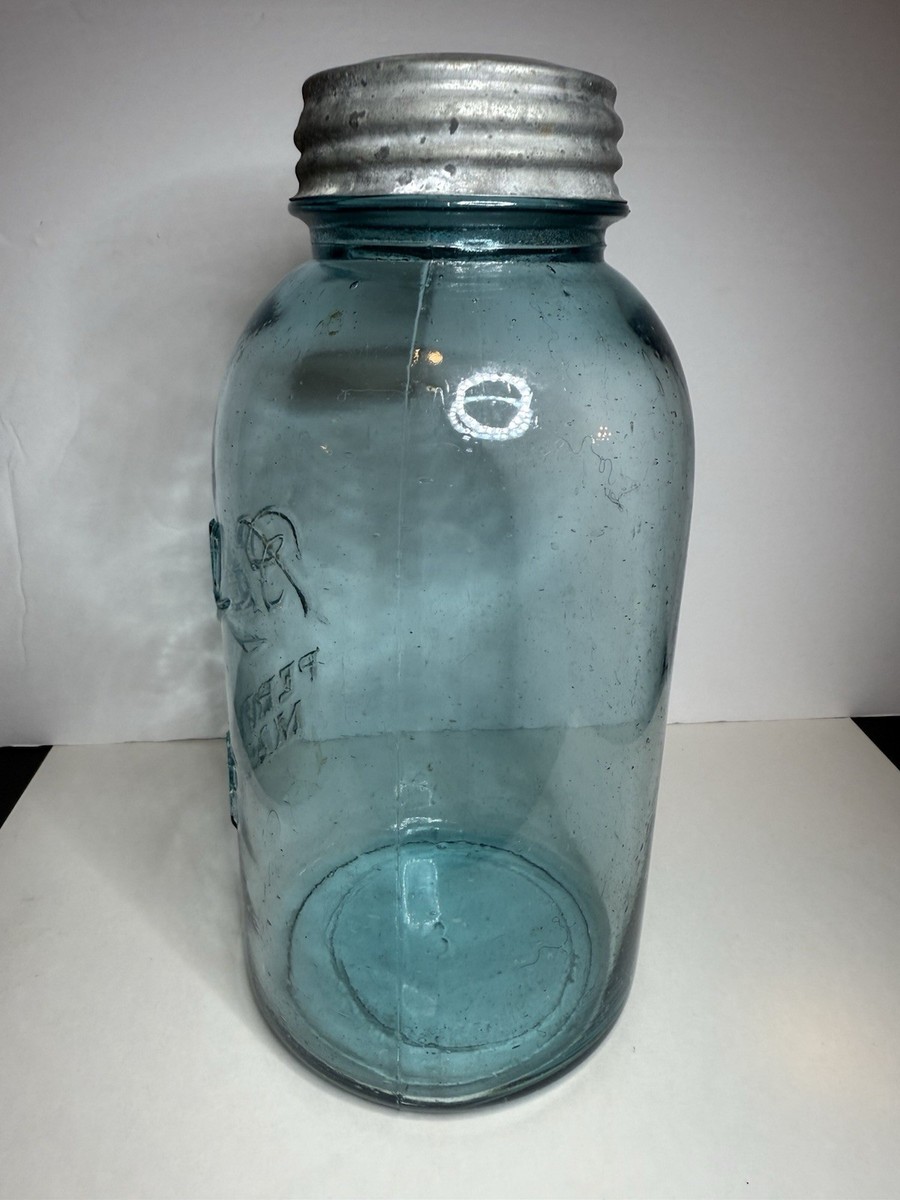 Antique Lucky Number 13, 1/2 Gallon Ball Mason Jar With Matching