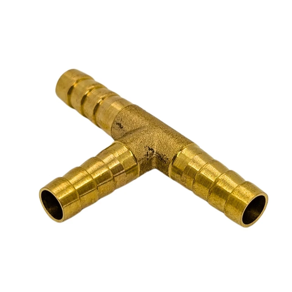 LUMONIC T-Schlauchverbinder für 6mm (1/4") Schlauch aus Messing T-Verbinder T-Stück mit