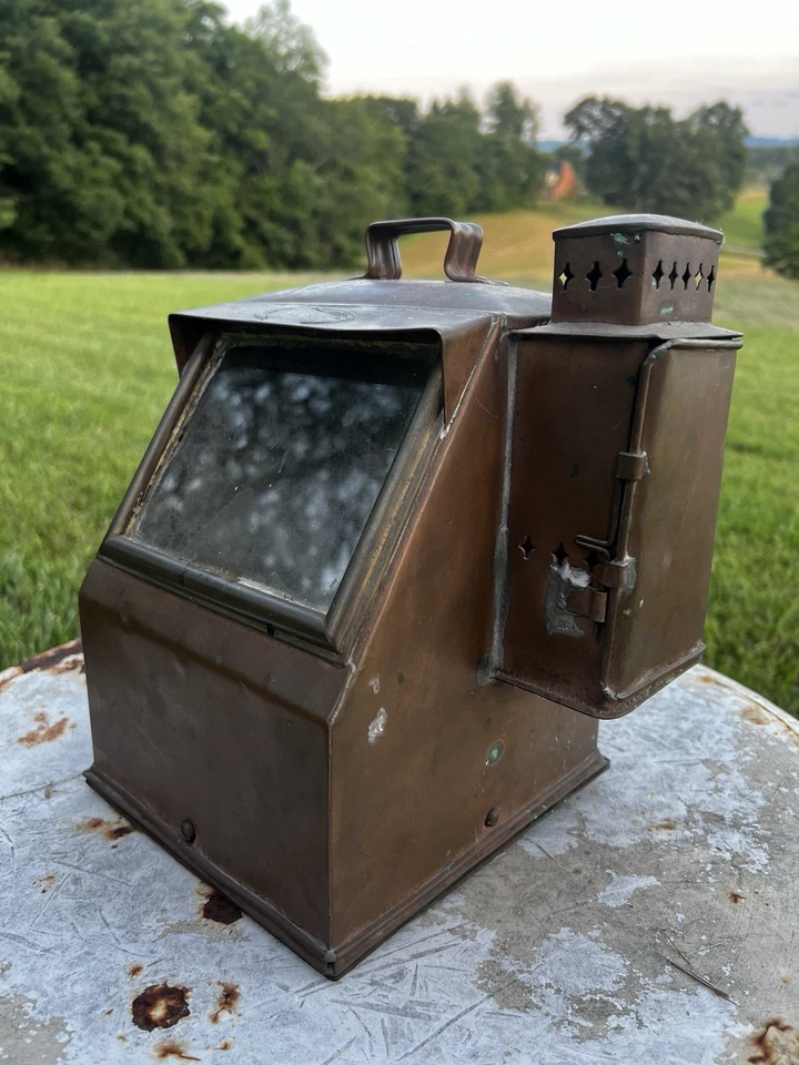 Antigua jaula pináculo de cobre vintage para barcos marinos SIN BRÚJULA Foto 3 de 4