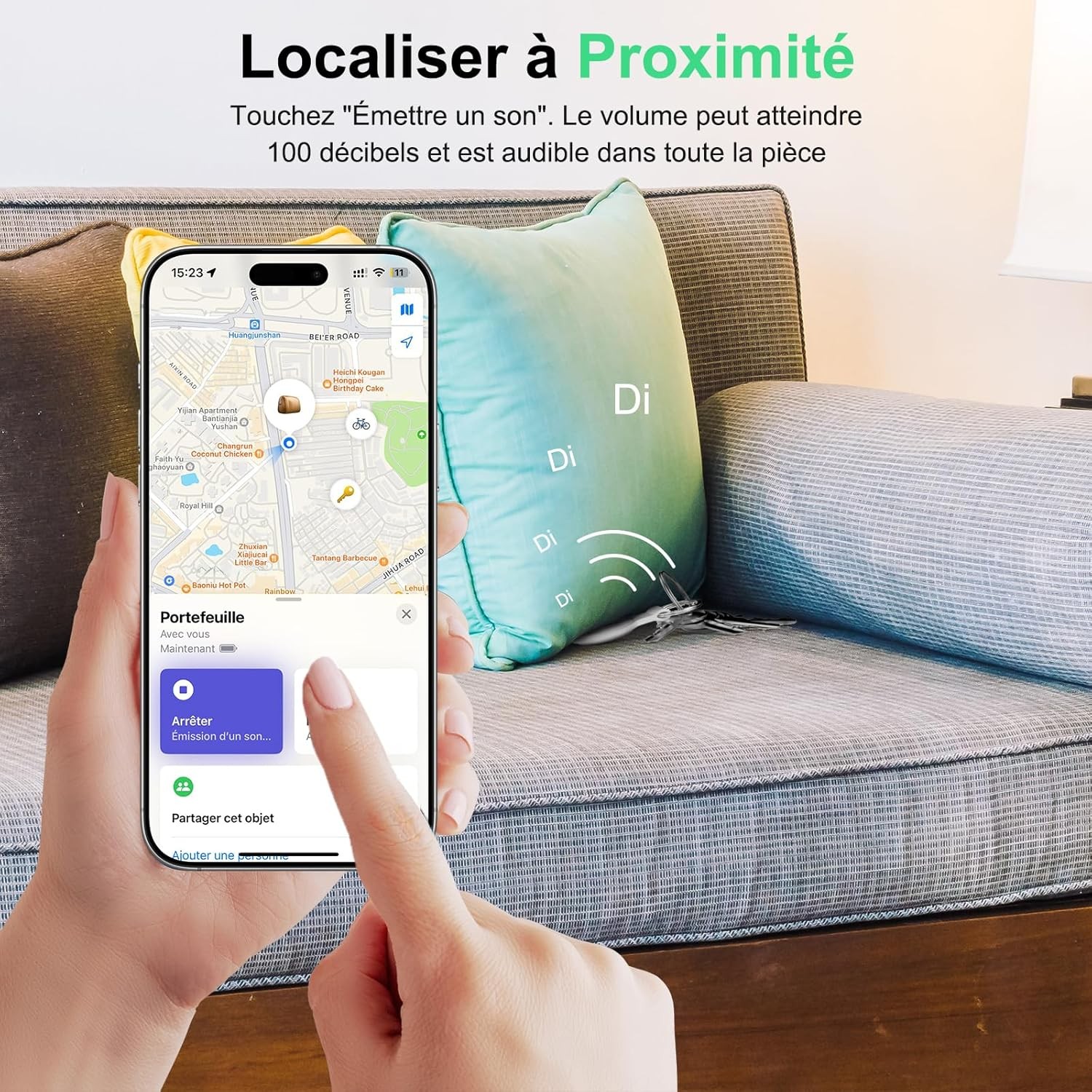 Air Tracker Tag mini traceur Bluetooth anti perte compatible iOS Find My pour sac - 3