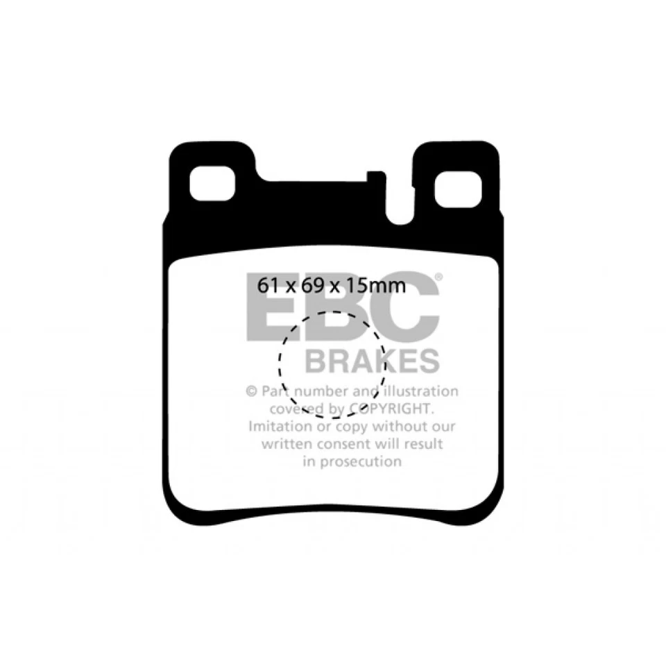 EBC For Mercedes-Benz E55 AMG 1999-2002 Rear Brake Pads Yellowstuff - 3.2L SRT6 - Image 2 of 4