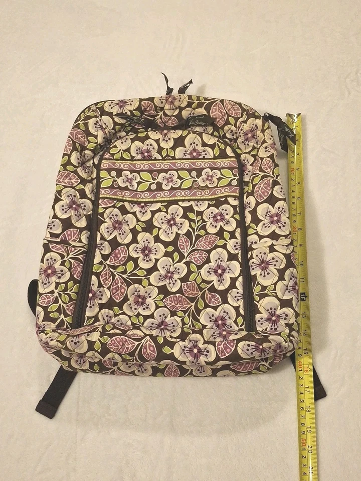 Vera Bradley Plum Petals (Retired) Large University Backpack & Laptop Compartmet - Image 4 of 4