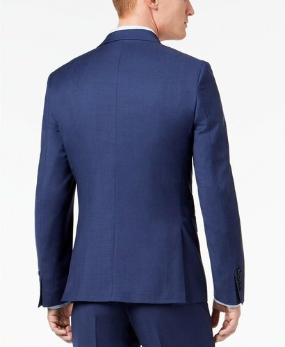 Calvin Klein Herren Skinny Fit Anzug Sakko Blazer 40 L Blau Solid Stretch - Bild 2 von 3