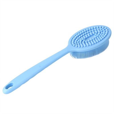 Blue Household Multi Functional Long Handle Silicone Cleaning Shower Bath Brush