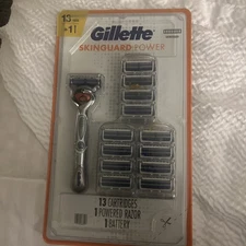 Gillette SkinGuard Power Men's Razor Handle + 13 Blade Refills NEW SEALED