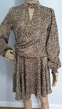 Michelle Keegan Wrap Animal Print Skater Dress, UK size 10