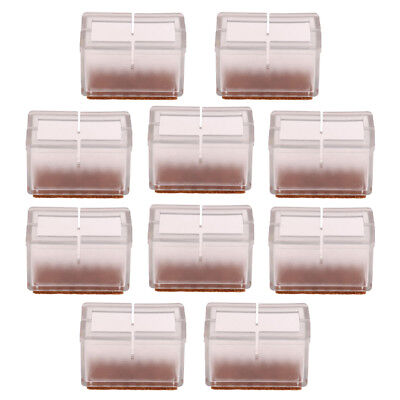 10x Rectangular Clear Chair Leg Tip Caps Floor Protectors Furniture Pads 10x Rectangular Clear Chair Leg Tip, Rectangular Chair Leg Tips