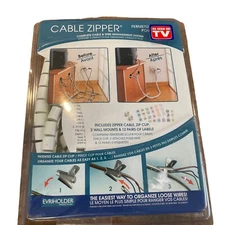 Cable Zipper Spiral Cable Wire Zip Wrap Tube Tubing Computer Manage Cord Black