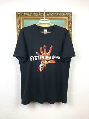 Vintage System Of A Down Band Tee Shirt Rare Hype Over Print Mens Size L